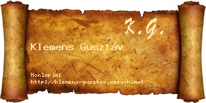 Klemens Gusztáv névjegykártya