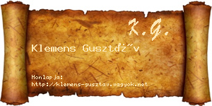 Klemens Gusztáv névjegykártya