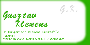 gusztav klemens business card